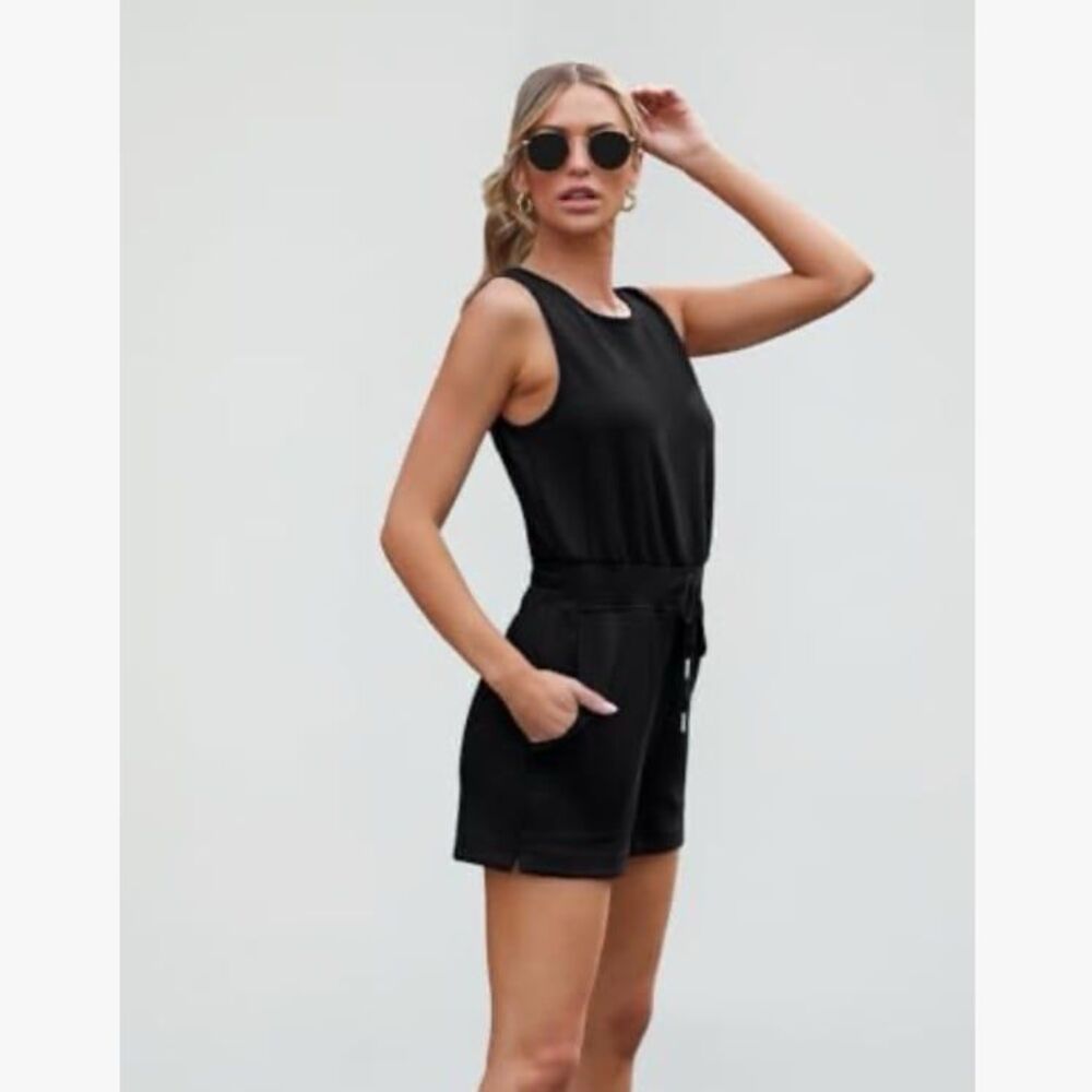 Amazon Automet Black Sleeveless Shorts Romper NWT